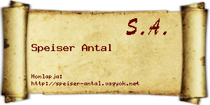 Speiser Antal névjegykártya